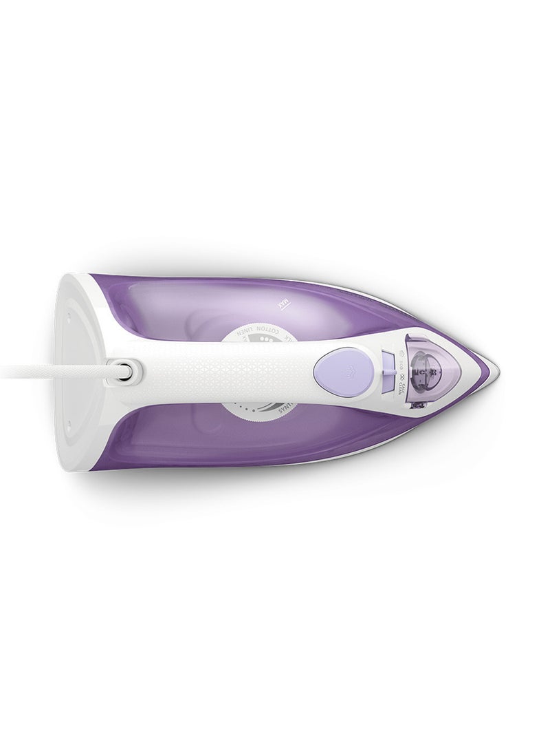 1000 Series Steam Iron With Non-Stick Soleplate And Variable Steam Setting To Remove Wrinkles Efficiently,Continuous Steam Up To 20G/Min 90G Of Steam Boost,Slim Tip Soleplate 1.1 kg 1800 W DST1020/36 Purple