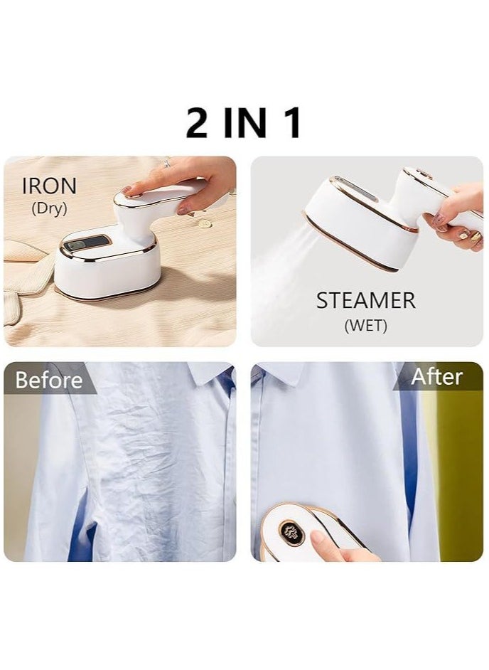 High-Power Mini Steam Iron - Portable Handheld Garment Steamer for Travel & Clothes