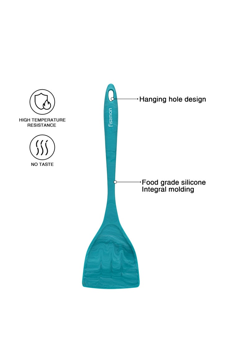 Frying Pan 28cm with Glass Lid and Spatula, Aluminum Non Stick Coating Frypan, Silicone Tuner Spatula, Glass Silicone Lid ,Induction Bottom Technology