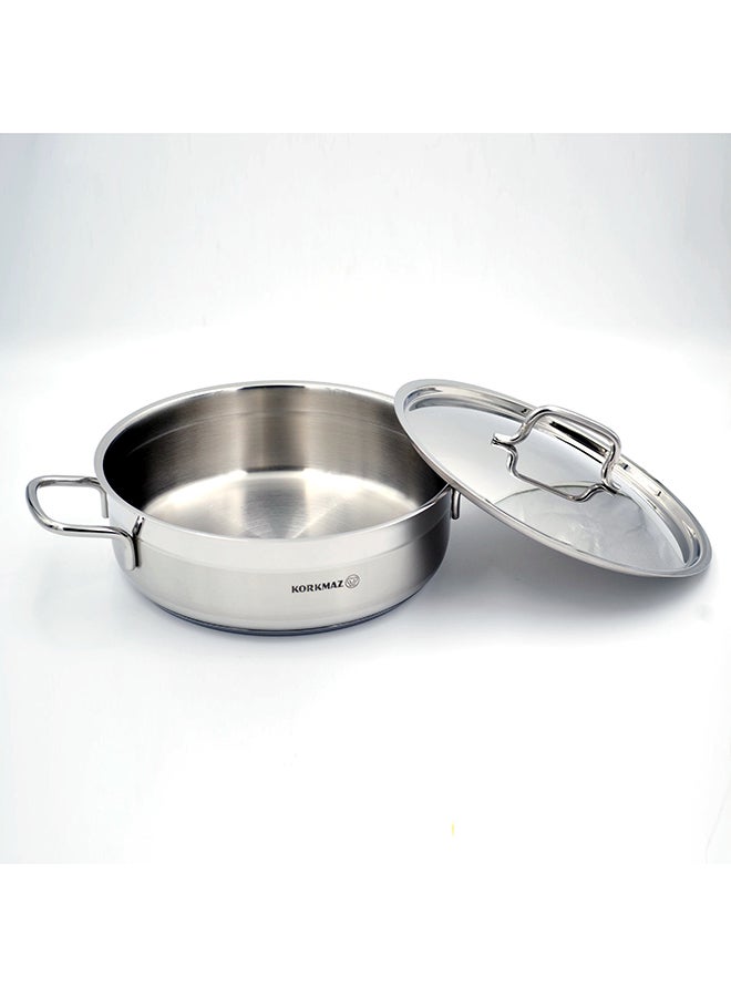 Alfa Low Stainless Steel Casserole Pot 5.5 l Silver