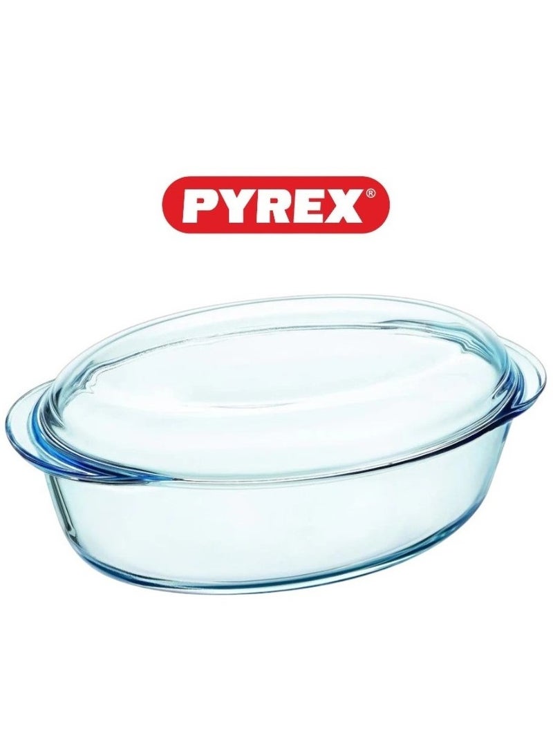 Pyrex Essential Casseroles Oval 4L - Versatile Borosilicate Glass Dish for Baking, Roasting, and Serving