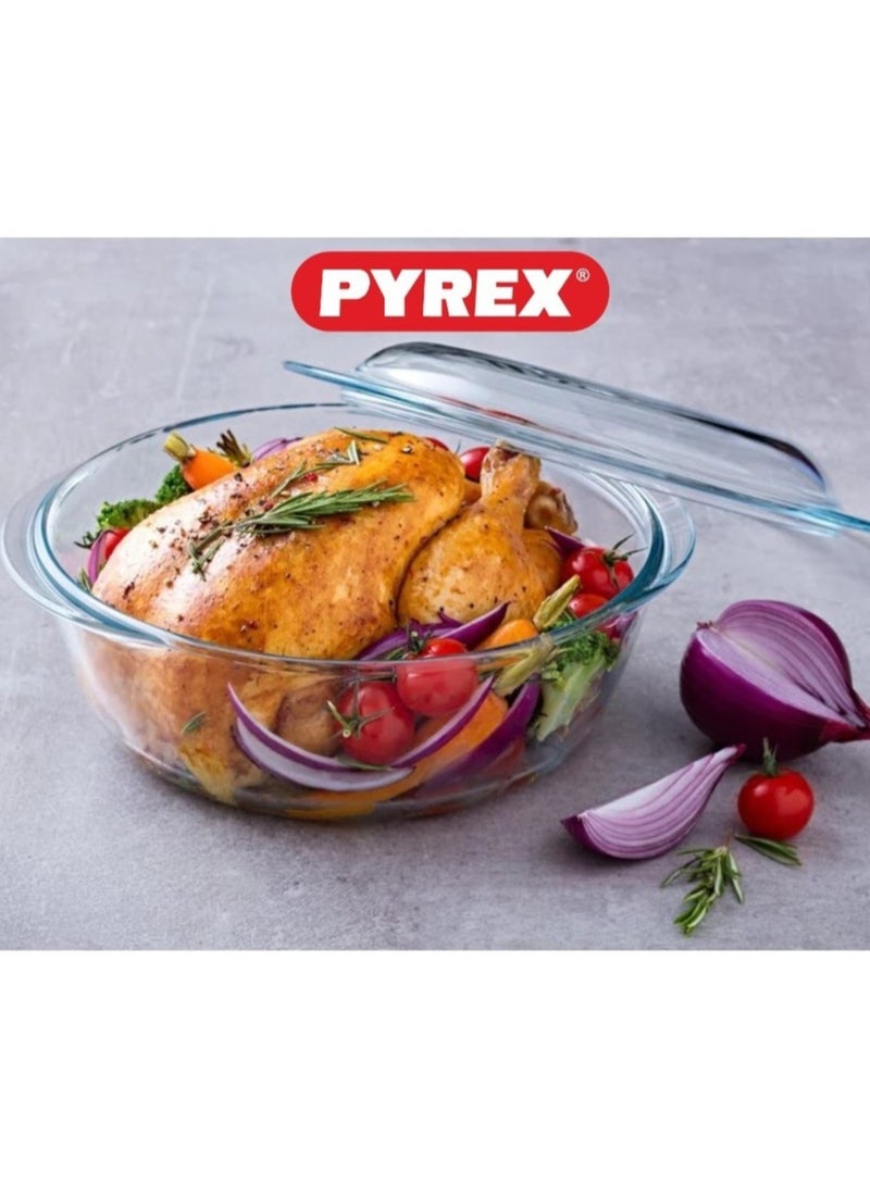 Pyrex Essential Round Casserole Set Of 3 ( 3L+2.1L+1.4L)  - Durable Borosilicate Glass for Versatile Cooking and Serving