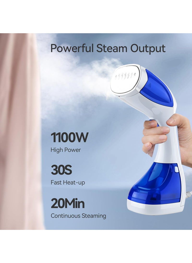 Clothes Steamer, 1100-Watt Steamer for Clothes, Fast Heat-Up Steam Iron with 200ML Large Water Tank, Lightweight Travel Steamer, Travel Iron for Fabrics & Clothes