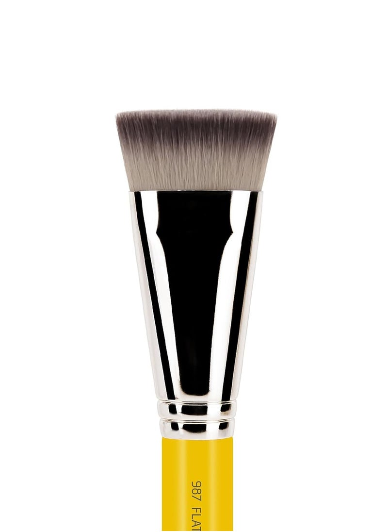 Bdellium Tools Professional Makeup Brush - Studio Series 987 Face Blending - With Soft Synthetic Fibers, For Sculpting Cheekbones and Adding Dimension (Yellow, 1pc)