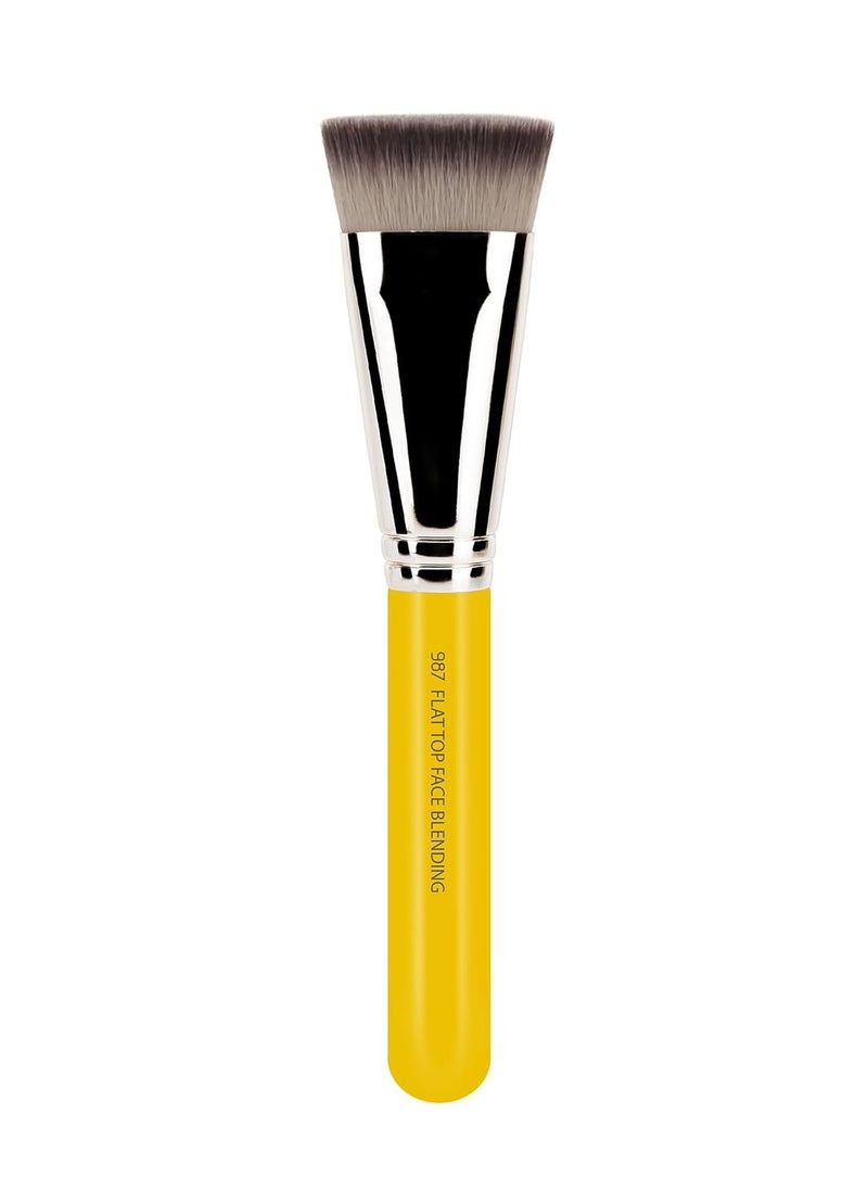 Bdellium Tools Professional Makeup Brush - Studio Series 987 Face Blending - With Soft Synthetic Fibers, For Sculpting Cheekbones and Adding Dimension (Yellow, 1pc)