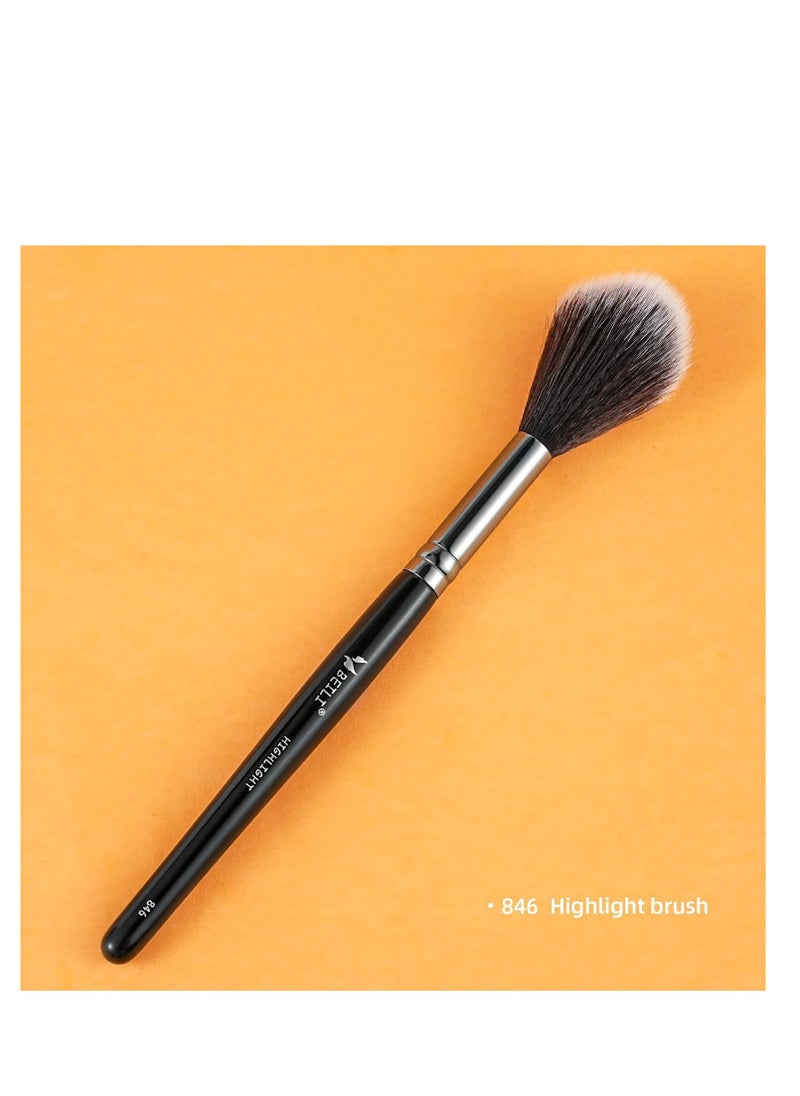 BEILI Tapered Highlighter Brush Makeup for Cheekbone Highlighting,Bronzer,Blush,Contour Face,Eyes,Brows with Cream,Powder,Mineral Cosmetics Vegan Makeup Tool-Blending,Contouring Face Brush