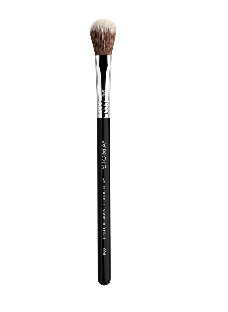 Sigma Beauty Professional F03 High Cheekbone Highlighter™ and Contouring Synthetic Face Makeup Brush with Sigmax® fibers for Buffing and Highlighting Nose, Chin and Cheekbones