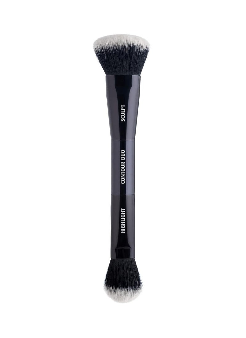 Lune+Aster Contour Duo Brush - Multi-tasking, dual-ended vegan Contour Duo Brush. - vegan, paraben free