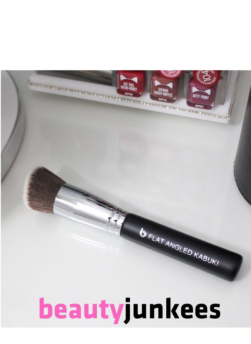 Contour Brush Bronzer Brush Blush Brush - Flat Angled Kabuki Brush for Face, Foundation Brush, Dense Synthetic Bristles for Blending, Buffing, Stippling, Setting with Powder Cream Liquid Makeup