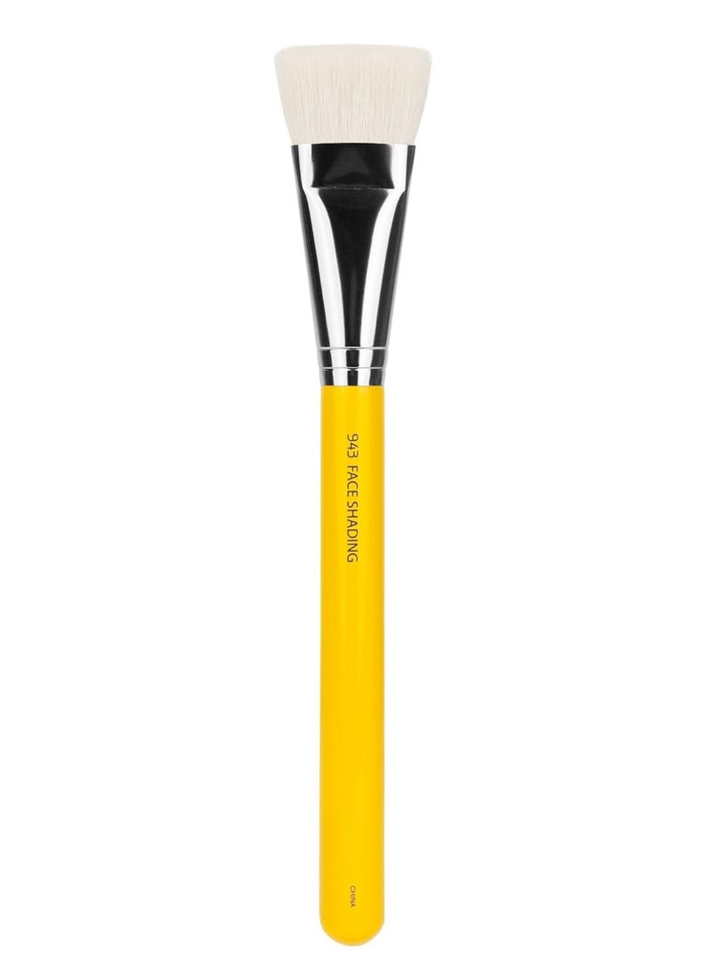 Bdellium Tools Professional Makeup Brush - Studio Series 943 Face Shading - With Mix of Soft Synthetic & Natural Fibers, For Perfect Finish (Yellow, 1pc)