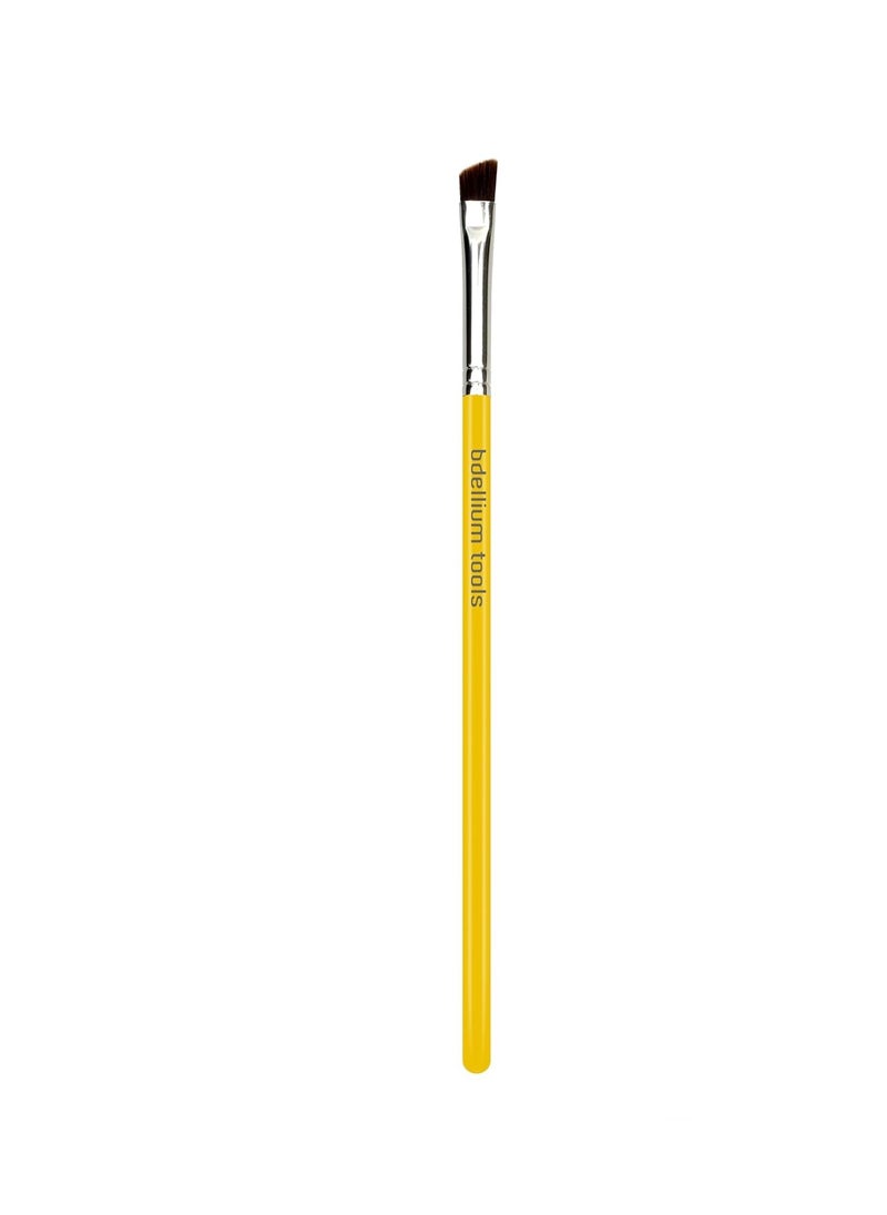 Bdellium Tools Professional Makeup Brush - Studio Series 763 Angled Brow - With Mix of Soft Synthetic & Natural Fibers, For Defining Eyebrows (Yellow, 1pc)