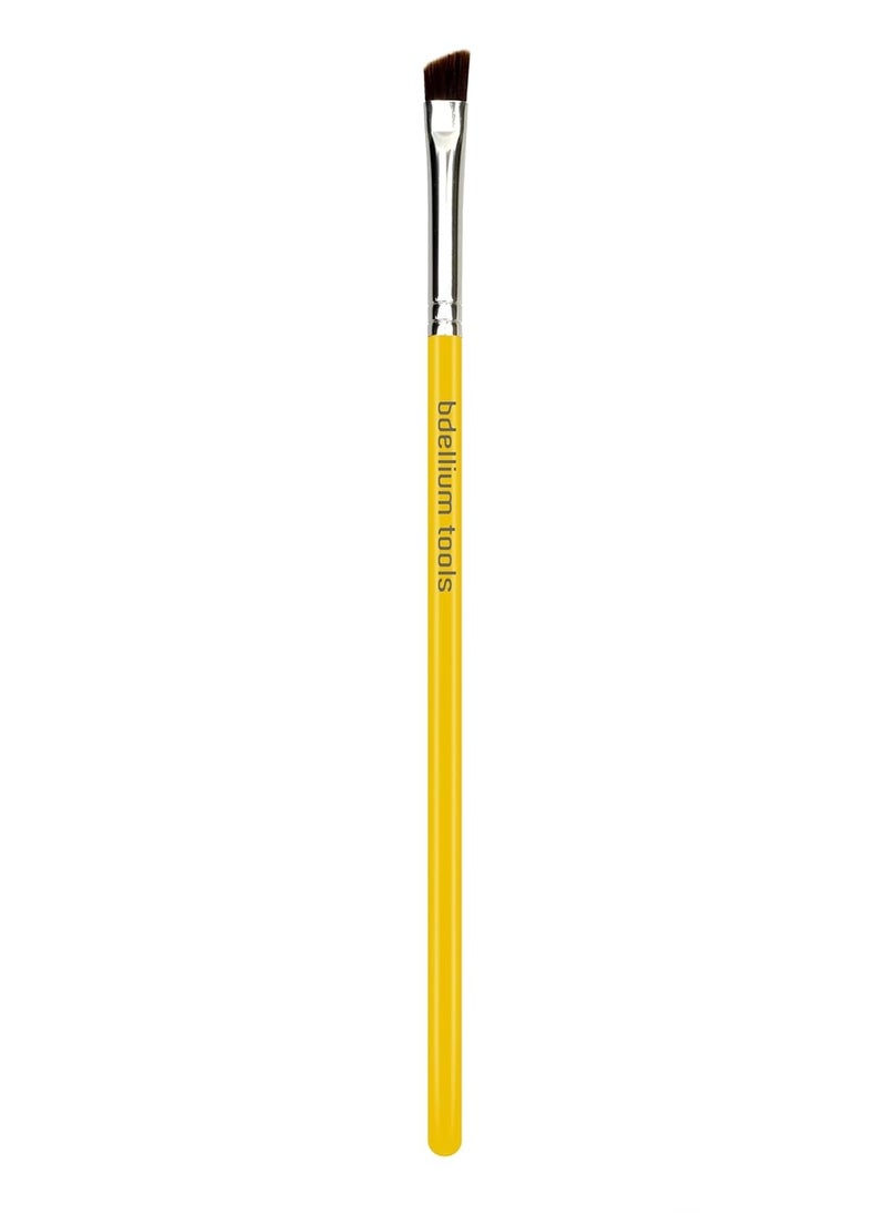 Bdellium Tools Professional Makeup Brush - Studio Series 763 Angled Brow - With Mix of Soft Synthetic & Natural Fibers, For Defining Eyebrows (Yellow, 1pc)