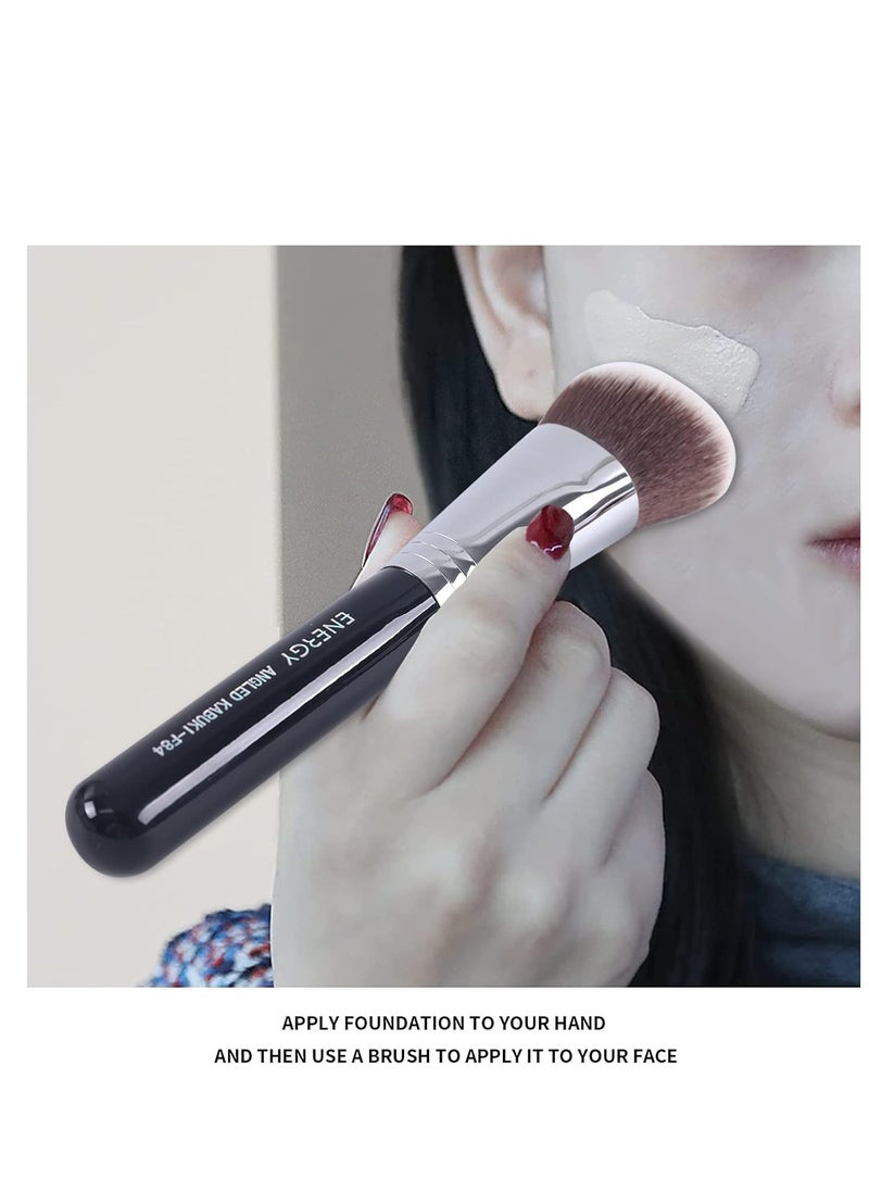 ENERGY Kabuki Foundation Brush for Liquid Makeup Large Angled Blush Brush for Blending Cream Powder Blush Bronzer Contouring Buffing Stippling Face Makeup Brushes F84