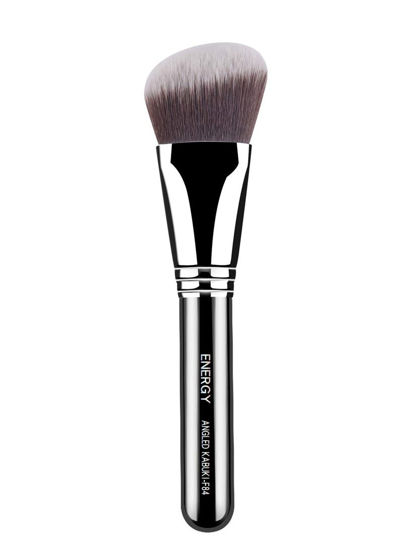 ENERGY Kabuki Foundation Brush for Liquid Makeup Large Angled Blush Brush for Blending Cream Powder Blush Bronzer Contouring Buffing Stippling Face Makeup Brushes F84