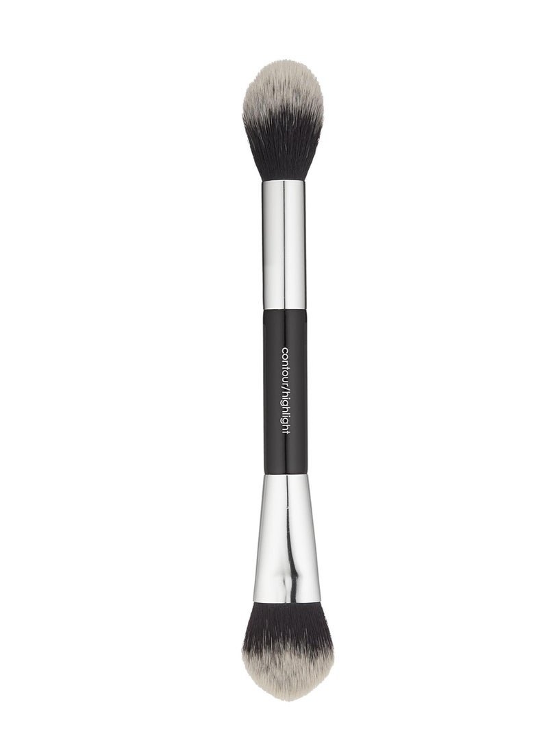 Glo Skin Beauty 107 Contour & Highlighter Brush | Dual Ended Brush Used to Pick Up Product and Sweep Over the Skin for A Natural Look