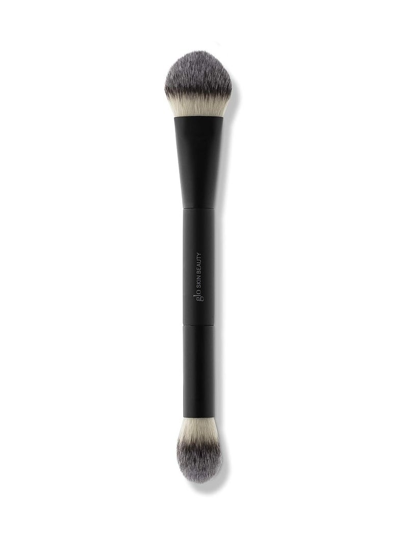 Glo Skin Beauty 107 Contour & Highlighter Brush | Dual Ended Brush Used to Pick Up Product and Sweep Over the Skin for A Natural Look