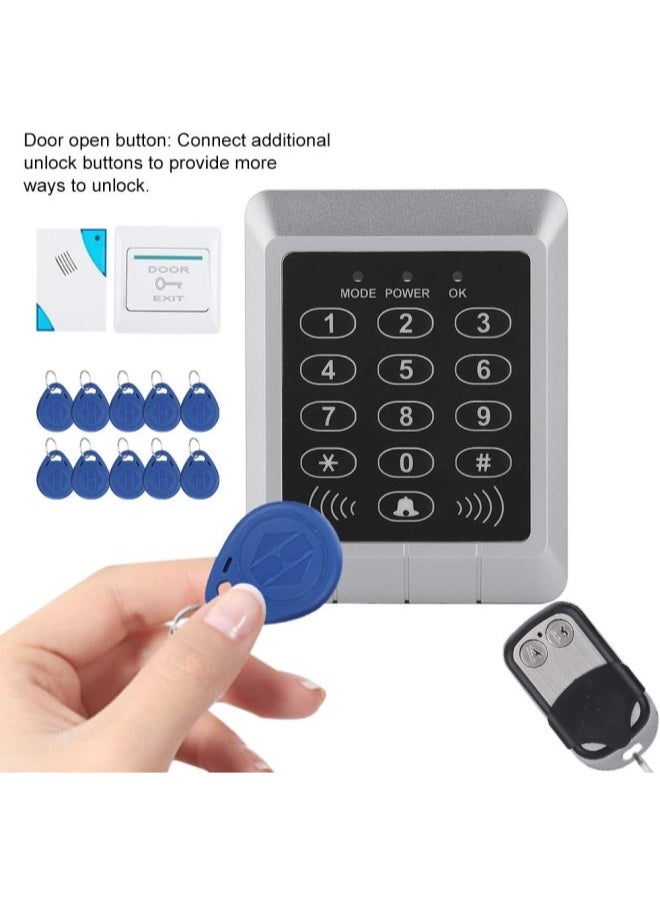 Door Access Control System, Electric Magnetic Door Lock Access Control Card Password Door Home Security System Kit with Access Keypad/180kg Magnetic Lock/Dingdong Doorbell/Remote Control