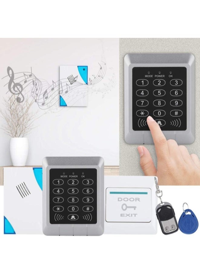 Door Access Control System, Electric Magnetic Door Lock Access Control Card Password Door Home Security System Kit with Access Keypad/180kg Magnetic Lock/Dingdong Doorbell/Remote Control