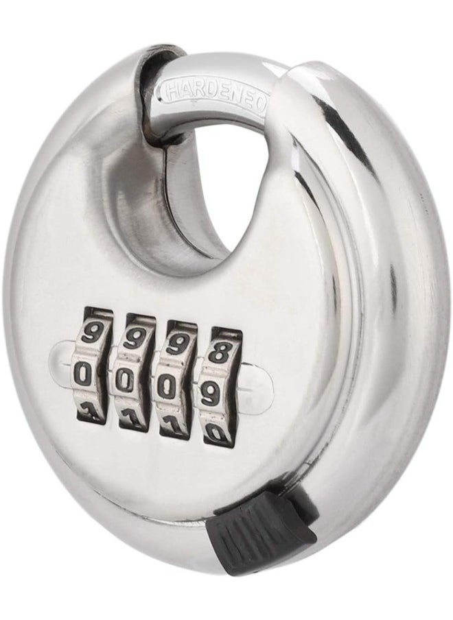 Password Round Padlock- Stainless Steel Password Round Padlock Key 70mm Thickened 9, 5mm for Outdoor Warehouse Fences for Gym, Sports Bag, Filing Cabinets, Toolbox, Case etc.