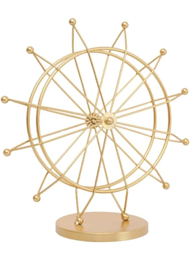 Housewarming Gift Ferris Wheel Gold Accent Décor Tabletop Small Figurines Home Décor Accents Living Room Bookshelf Decorations Object- Modern Gold Metal Sculptures Decorative Art Statue