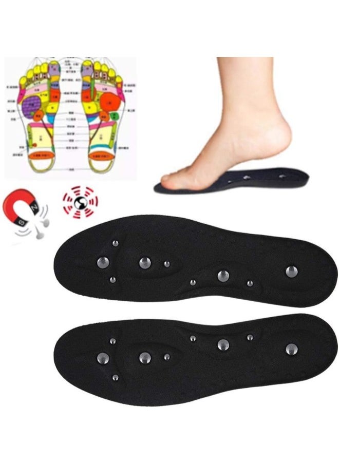 Magnet Foot Insole, Acupressure Magnet Massage Foot Inserts, Anti-Fatigue Foot Pain Insole Helps Burn Fat Support Washable and Cutable(L42-46)