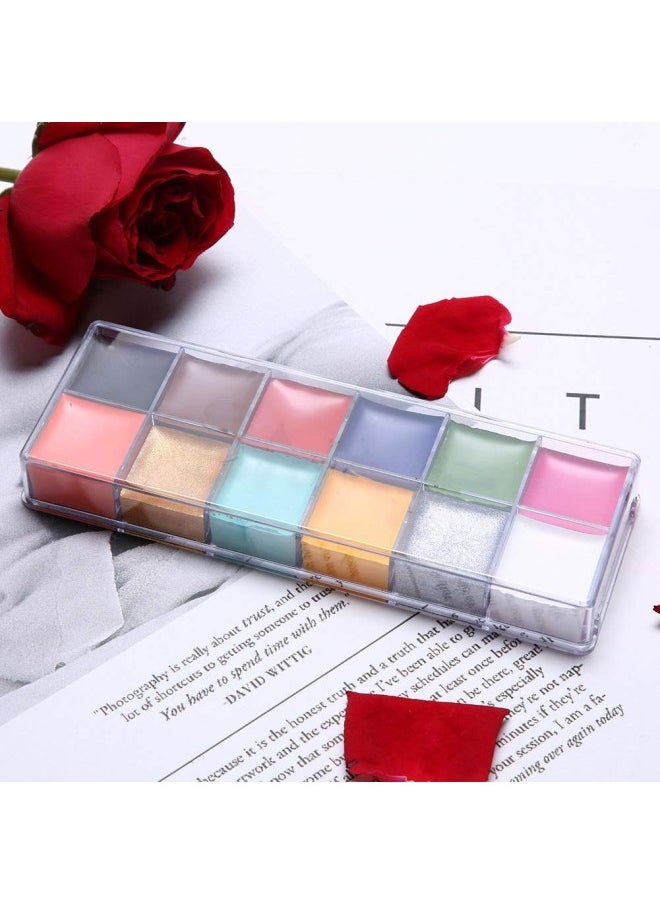 10Pcs 12-color Halloween body paint, fat-based cosmetic paint, dramatic-effect paint for special-effects facial makeup