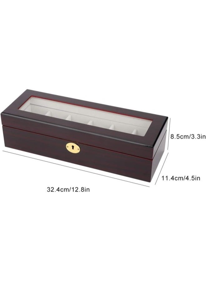 Watch Display Box, 6 Grids Watch Display Storage Box Key Travel Collector Watch Eyeglass Case (6 Grids)