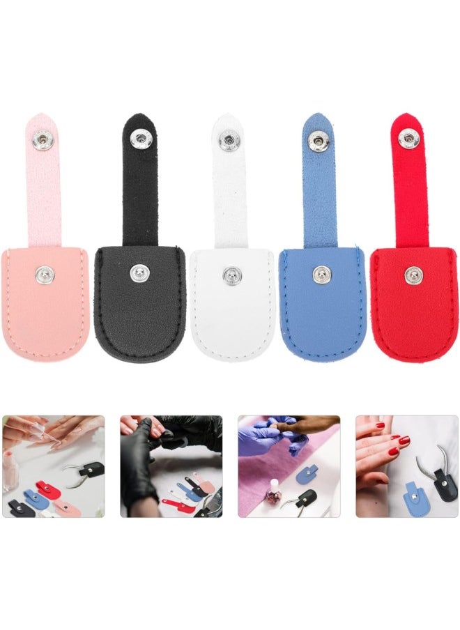 5Pcs Nail Nipper Cover Sleeve Cuticle Nail Protector PU Manicure Pedicure Tools