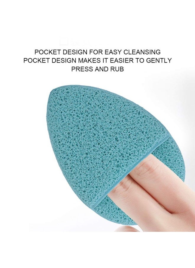 5pcs Makeup Cleansing Puff, Face Washing Sponge Makeup Remover Pads Hydrophilic Soft Exfoliator Puff for Deep Cleansing Skin Care(Green)