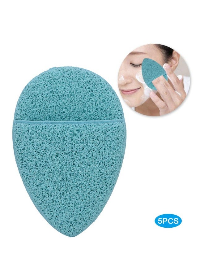 5pcs Makeup Cleansing Puff, Face Washing Sponge Makeup Remover Pads Hydrophilic Soft Exfoliator Puff for Deep Cleansing Skin Care(Green)