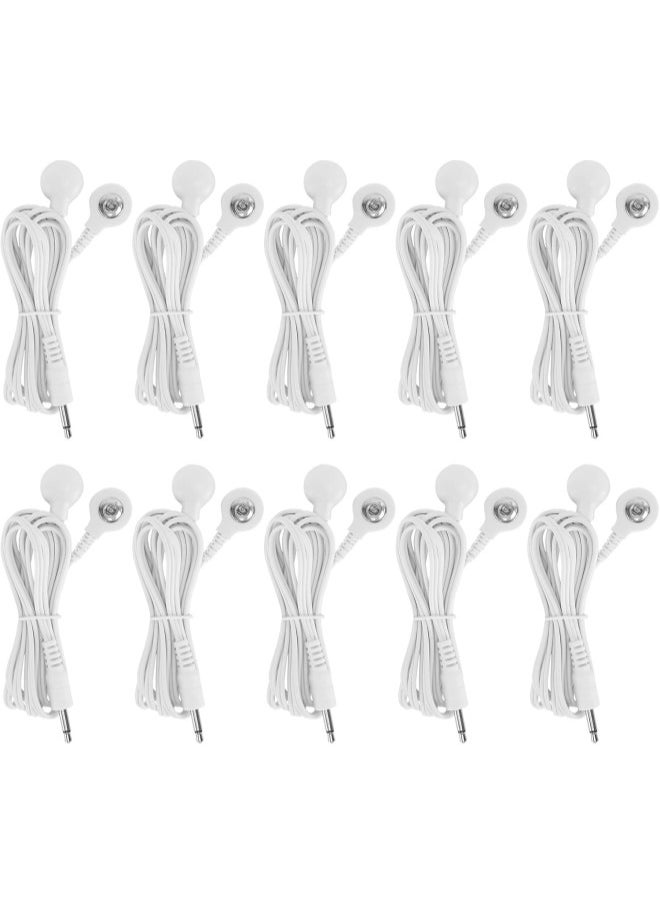 10pcs / Bag DC 3.5mm 1.5m 2‑in‑1 Electrode Lead Wires Cable, Button Type Cable Clips for TENS Unit Physiotherapy Machine