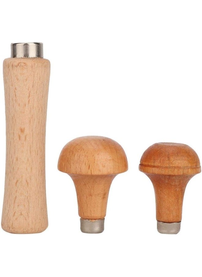 3 Wooden Handle for File Cutting Tool Craft DIY Hand Tools Screw-on Wooden File Handle for Shaving and Debarking Wood Carving