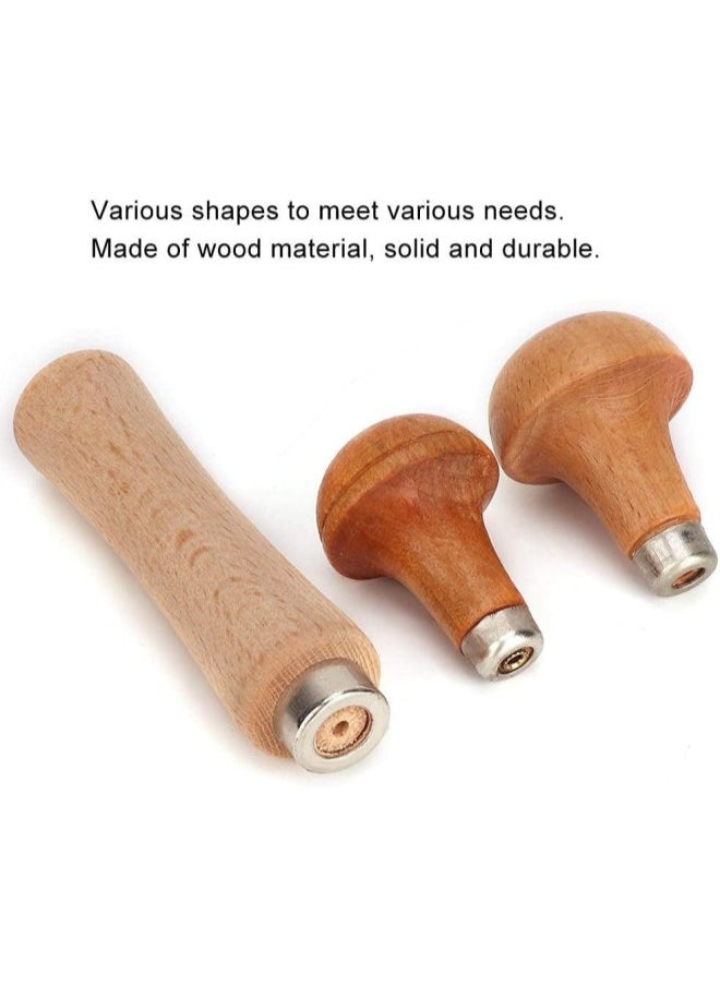 3 Wooden Handle for File Cutting Tool Craft DIY Hand Tools Screw-on Wooden File Handle for Shaving and Debarking Wood Carving