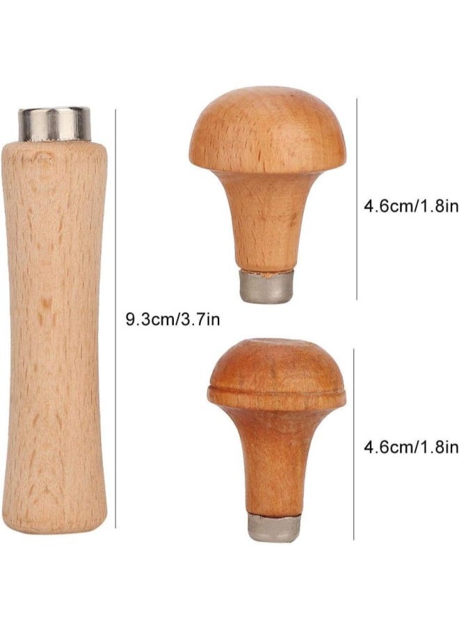 3 Wooden Handle for File Cutting Tool Craft DIY Hand Tools Screw-on Wooden File Handle for Shaving and Debarking Wood Carving