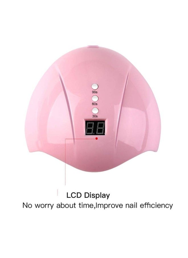 UV LED Nail Lamp, 36W Quick Drying Nail Art Machine Nail Polish Curing Gel Dryer with 3 Timers for Acrylic Nails Gel Polish Fingernail and Toenail Nail(Rosa)