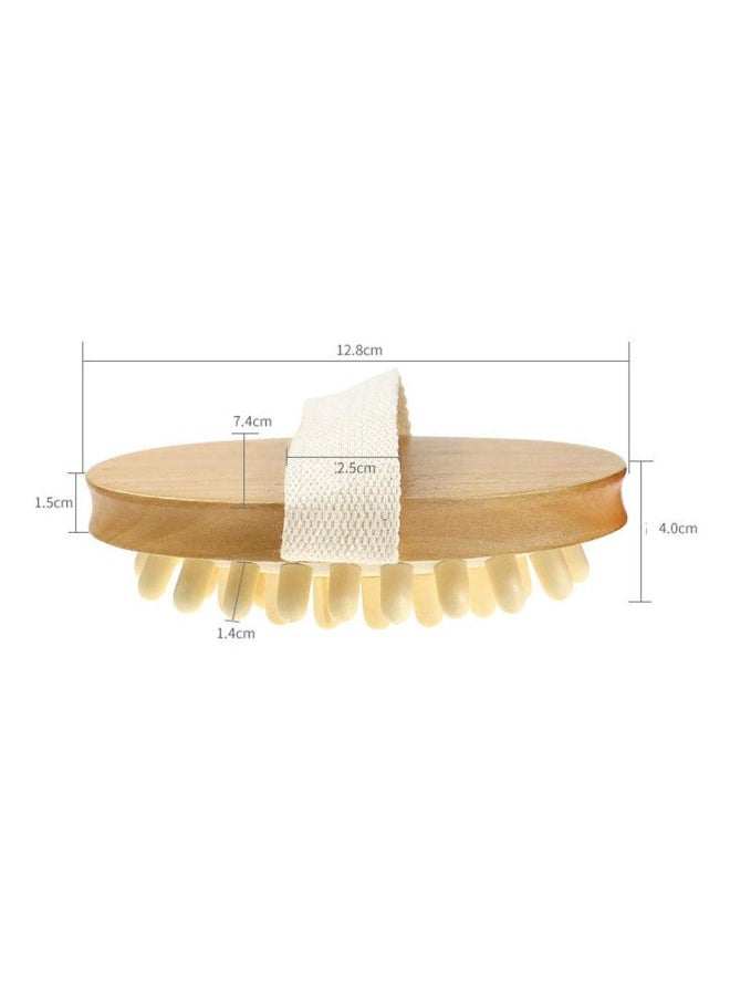 Dry Body Brush, Natural Wooden Handheld Massage Brush Cellulite and Lymphatic Drainage Exfoliating Shiatsu Body Scrubber for Hair Shower Dry Skin Cuticle Removal