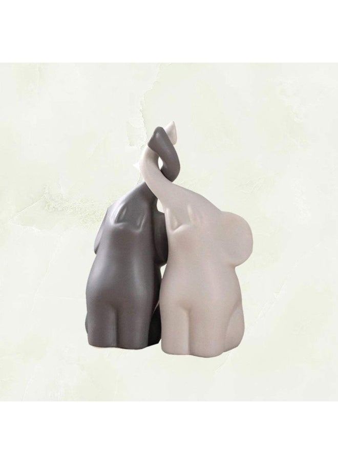 1 Pair Miniature Elephant Figurines Loving Elephant Couple Figurine Ceramic Elephant Animal Pair Figurines Collectible Figurines Wedding Party Favors 8X10cm