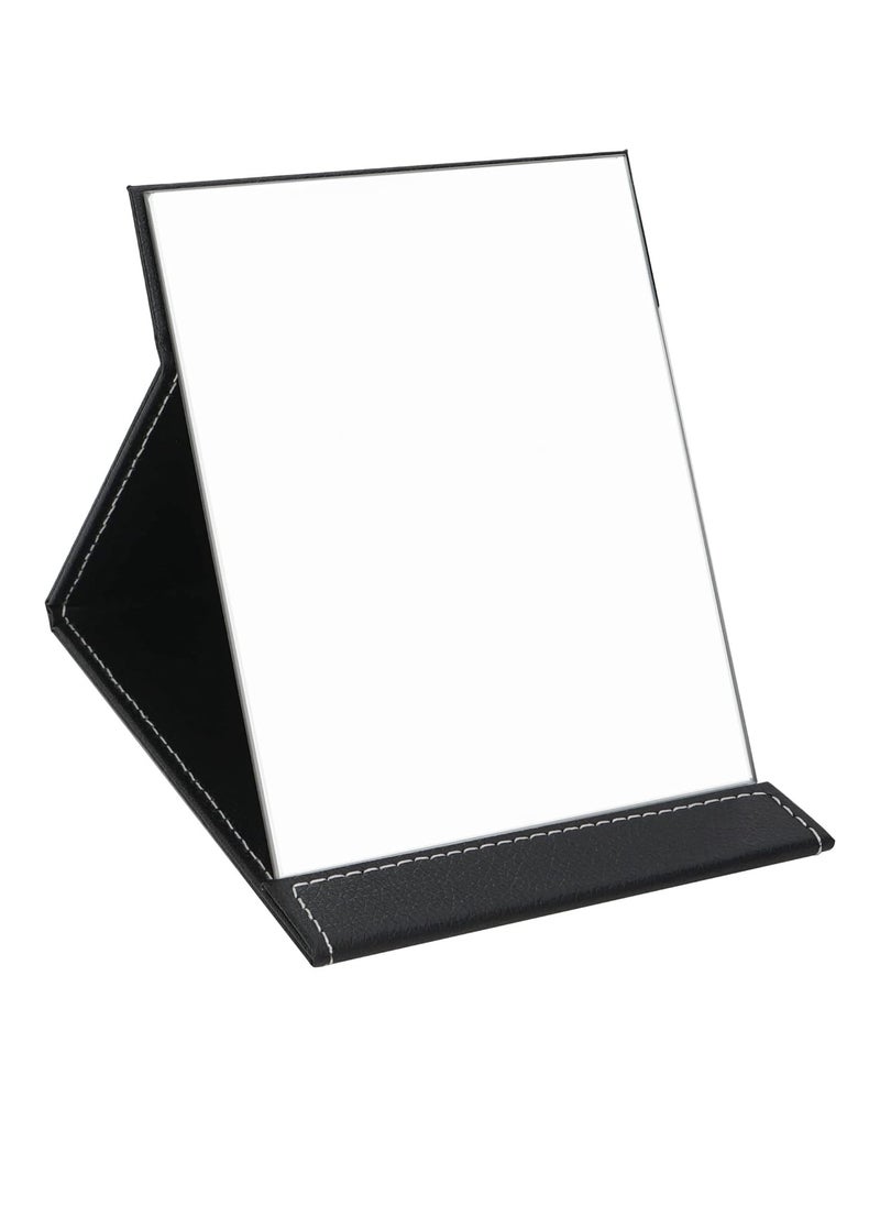 EFAILY Folding Travel Mirror, PU Portable Adjustable Rectangular Ultrathin Mirror, for Travel, Camping,Home (4.3W×2.9L)