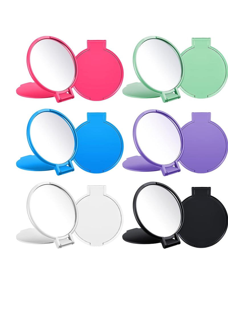 Jetec Compact Mirrors Bulk Gifts Mini Round Folding Mirrors Portable Pocket Mirror Small Makeup Mirror Vintage Travel Mirror for Women(Classic Colors,12 Pieces)