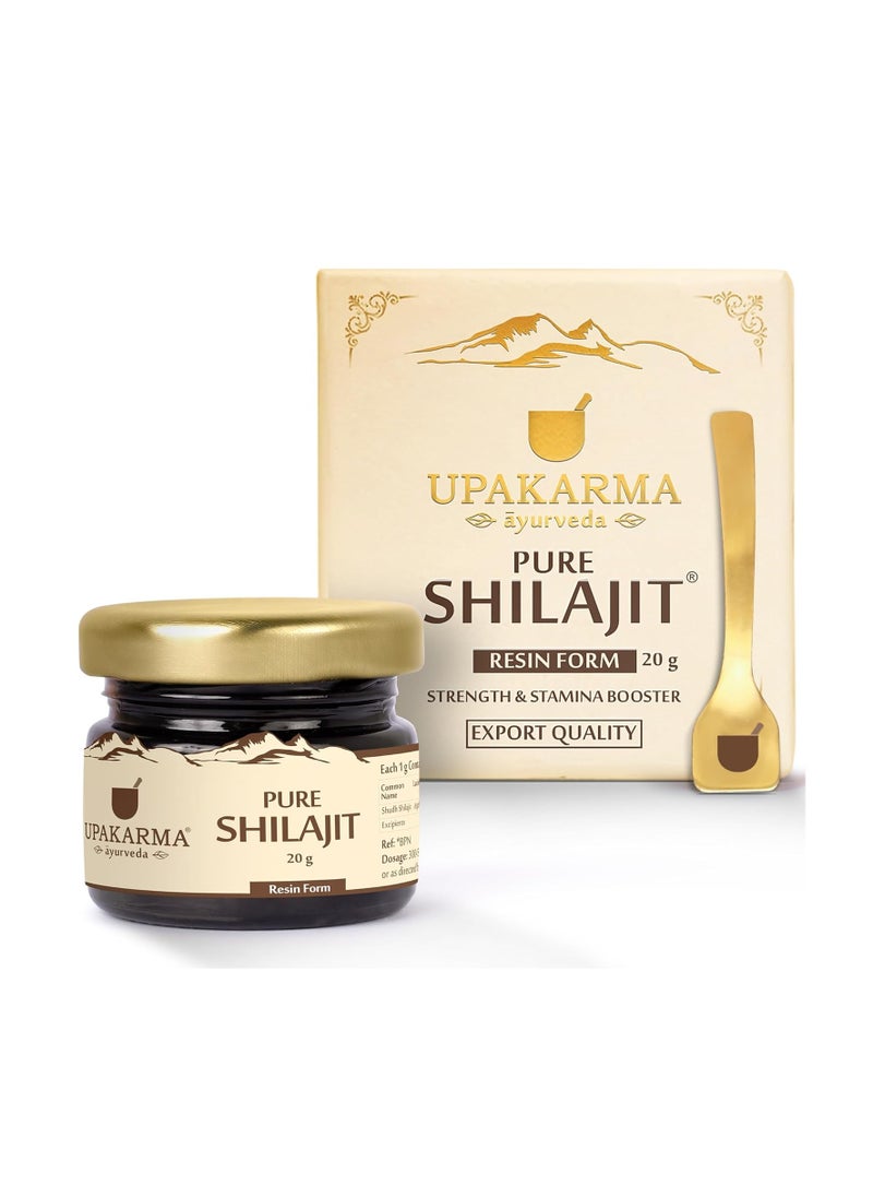 UPAKARMA Original Shilajit/Shilajeet Resin 20g | Boost Performance, Power, Stamina, Strength | Lab Tested | Pack of 1