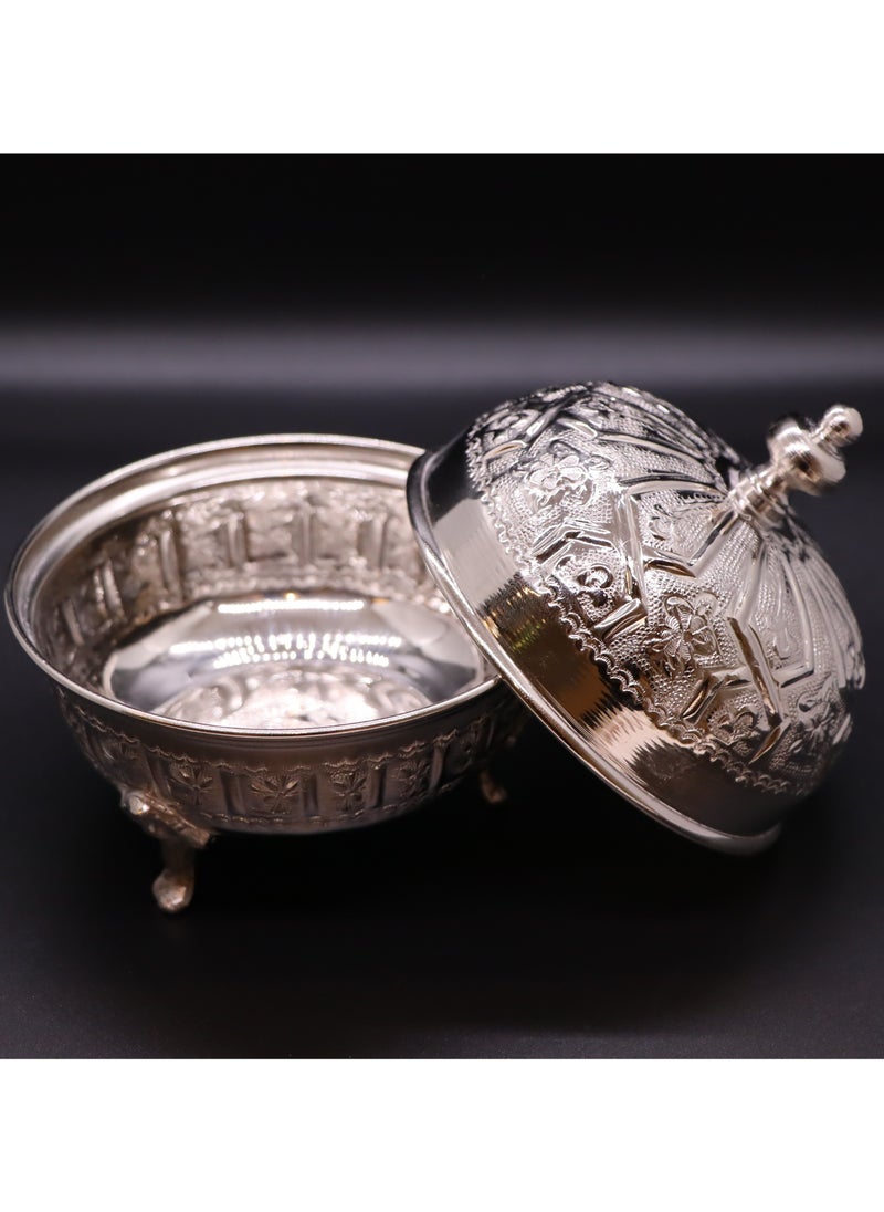 Moroccan Hand Engraved Silver Plated Sugar, Mint, Sweet, Dry Fruit Bowl