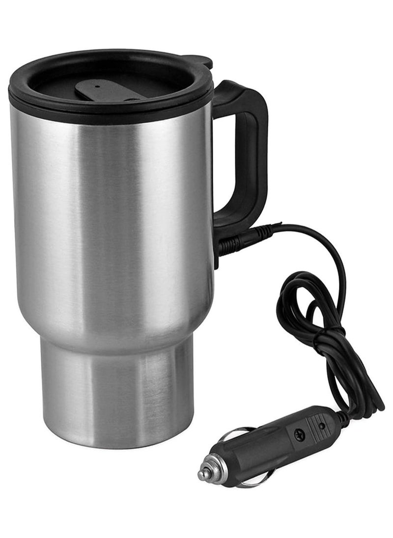 450ml Stainless Steel Travel Electric Heated Coffee Mug, 12V Car Heating Cup