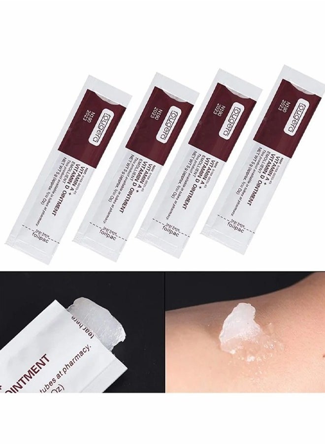 Vitamin A And Vitamin D Ointment Emollient ,Tattoo Scar Repair Gel, Microblading Aftercare Ointment Anti-Inflammatory Anti Scar Tattoo Aftercare Cream for Makeup Microblading and Tattoo Healing 50Pcs