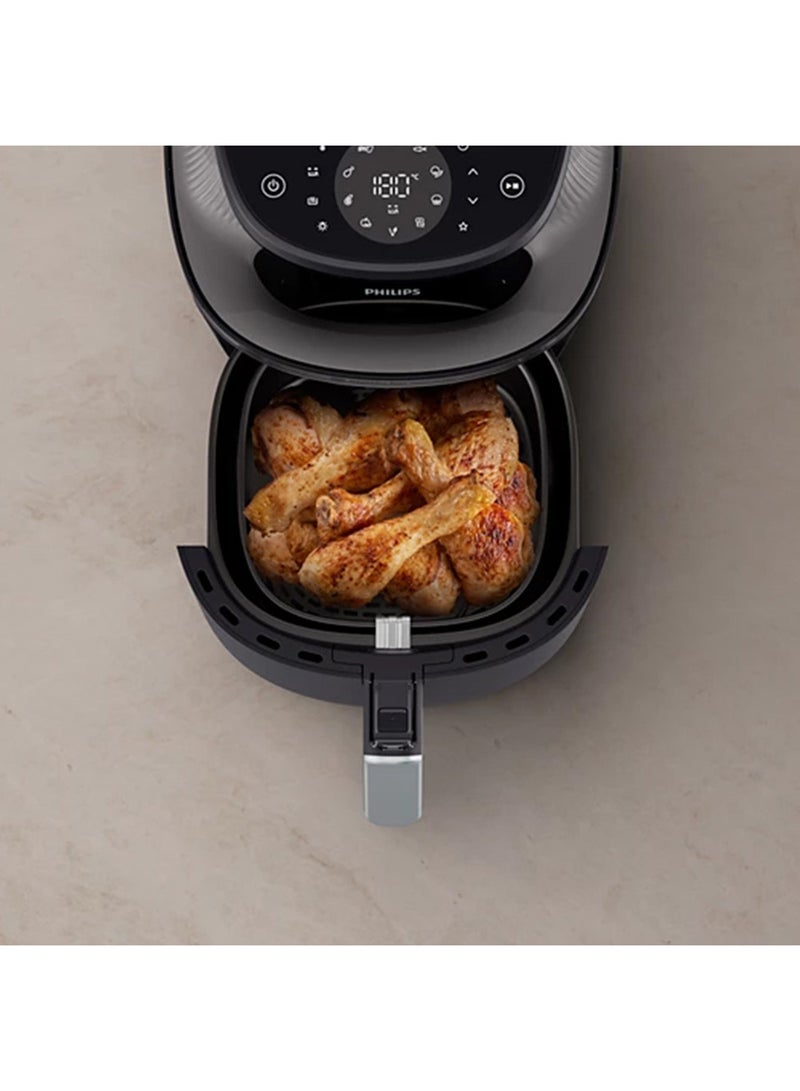 3000 Series Airfryer, 16 Cooking Functions From Baking And Grilling To Defrosting And Reheating,Fast&Even Cooking With Rapid Air Plus Technology,Cooking Window,Non-Stick Coated For Easy Clean,Extract Fat And Leave It Behind With The Unique Basket 4.2 L 1400 W NA322/09 Black