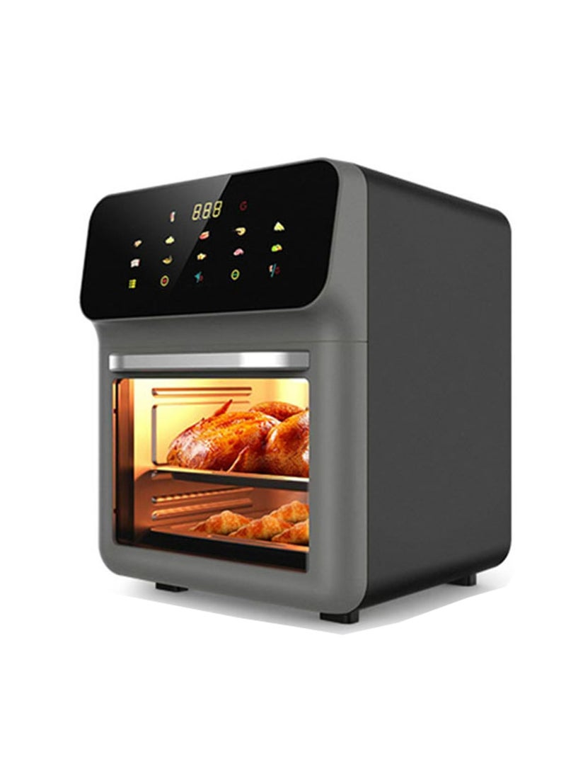 12-litre oil-free air fryer, 360°C circulating heating, intelligent touch control, large view window