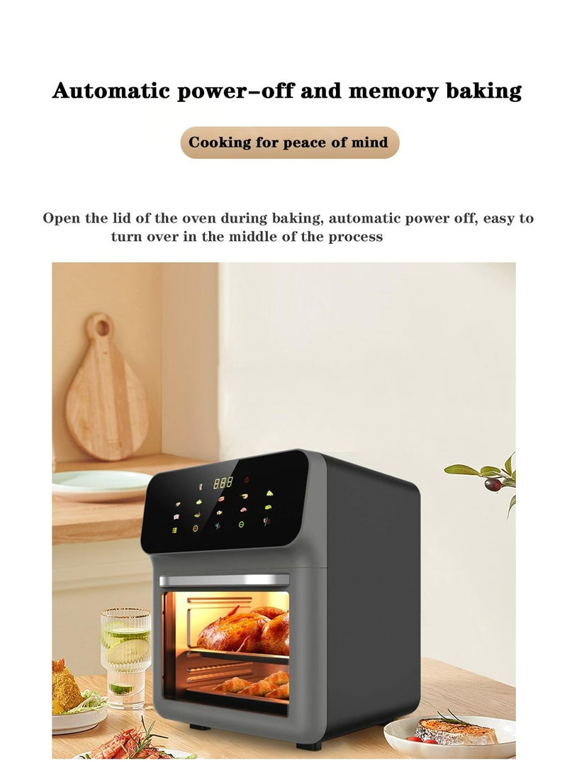 12-litre oil-free air fryer, 360°C circulating heating, intelligent touch control, large view window