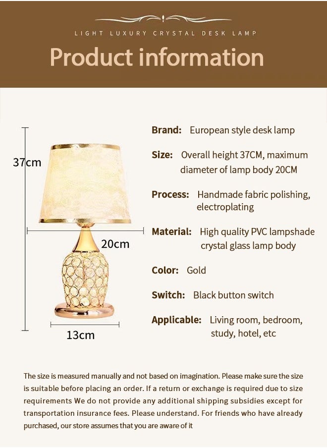 Crystal Table Lamp  golden 37*20*20cm