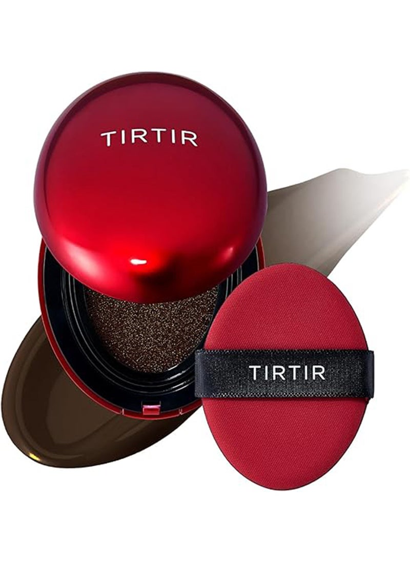 TIRTIR Mask Fit Red Cushion Foundation | Japan's No.1 Choice for Glass skin, Long-Lasting, Lightweight, Buildable Coverage, Semi-Matte (55N Espresso, 0.63 Fl Oz (Pack of 1))