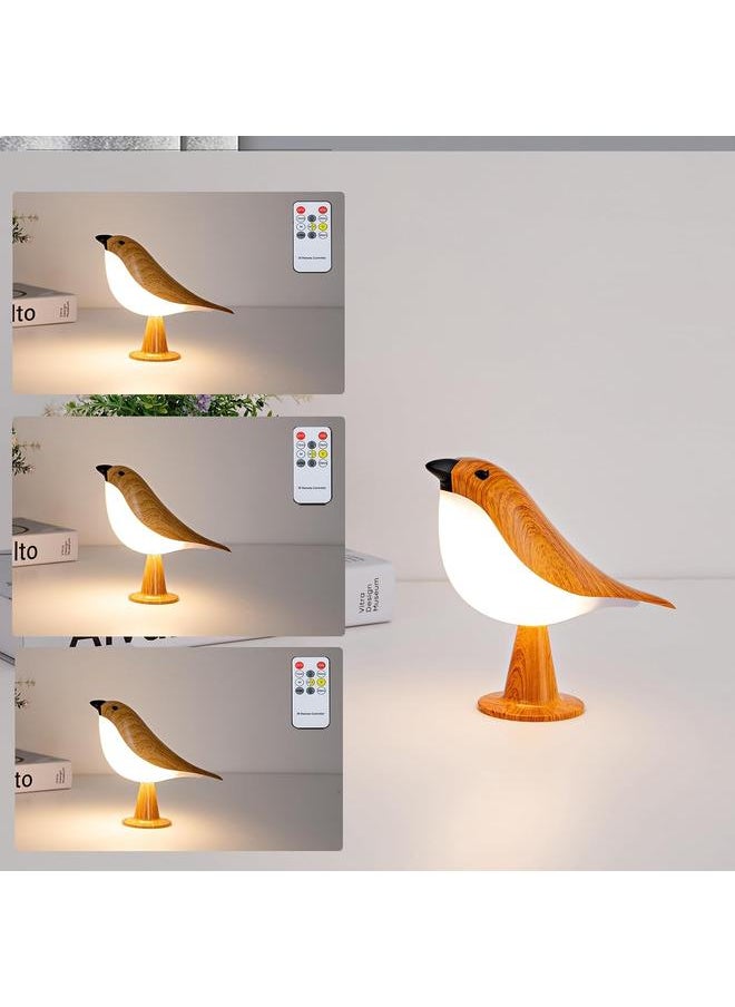 Small Bird Desk Lamp, Rechargeable Cordless Table Lamp with 3 Color Temperatures, Remote Control & Touch Sensor, Multi-Function Battery Operated Bird Night Light for Bedroom, Kids, 1 Pack