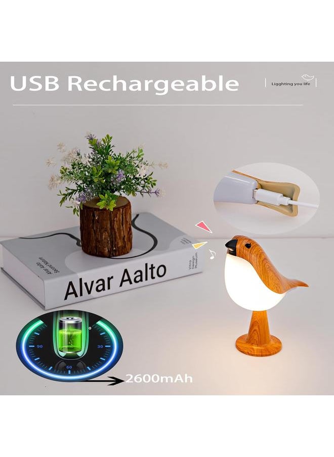 Small Bird Desk Lamp, Rechargeable Cordless Table Lamp with 3 Color Temperatures, Remote Control & Touch Sensor, Multi-Function Battery Operated Bird Night Light for Bedroom, Kids, 1 Pack